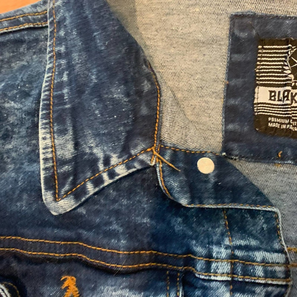 Black Pike Blue Denim Jean Jacket Size L - Picture 7 of 12